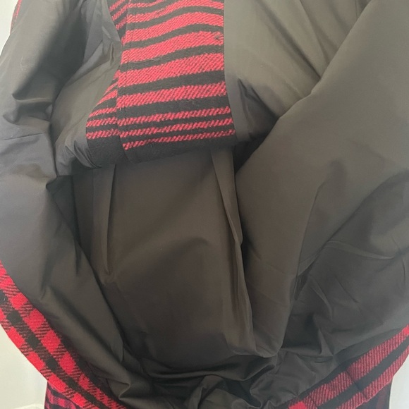 J. Jill Buffalo Plaid Black & Red Pea Coat Women’s Large - Picture 10 of 11